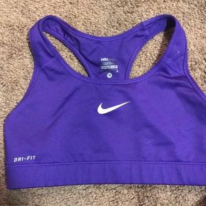 Purple Nike sports bra